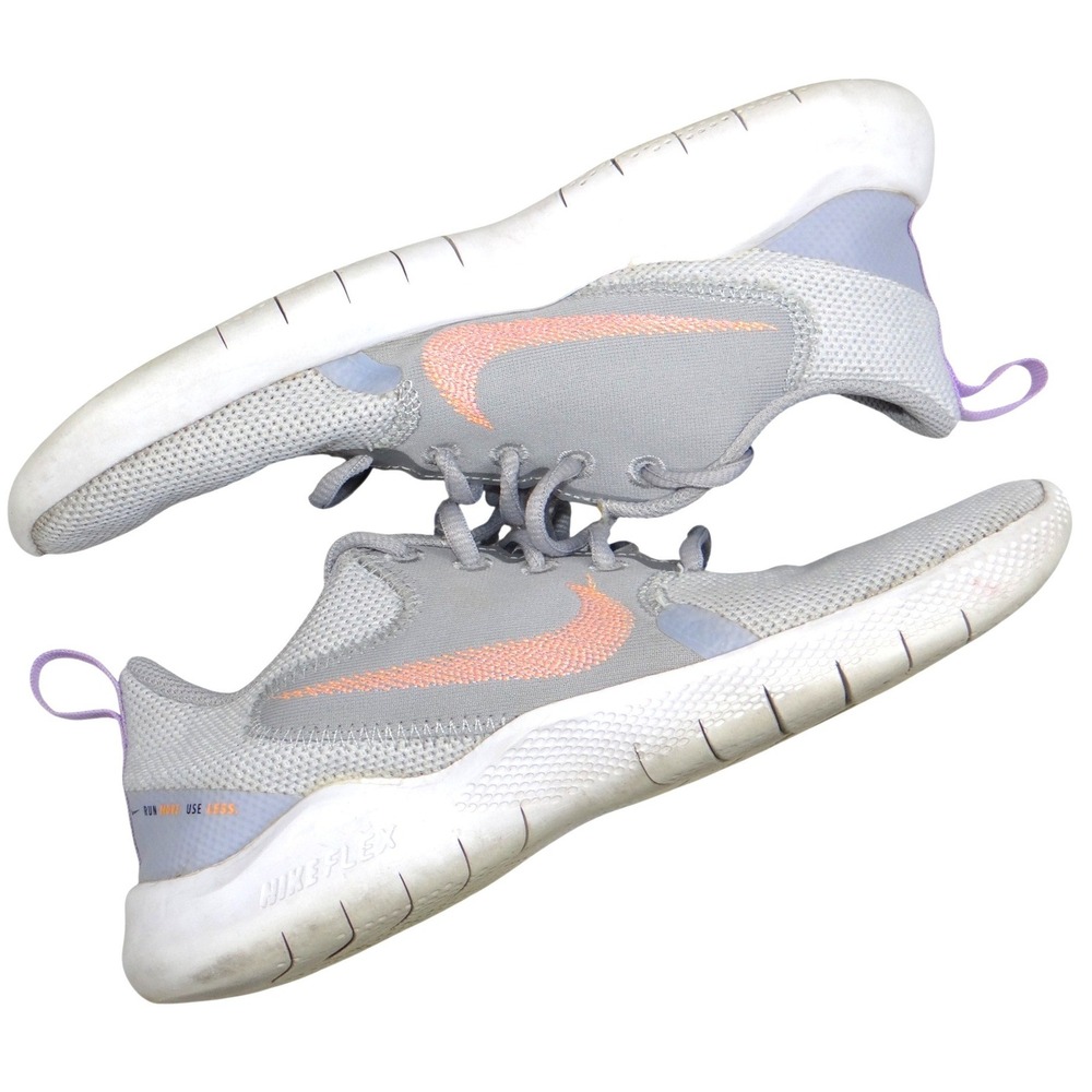 Nike Flex Running Shoes Women's Grayβ Peach Swoosh Lightweight Size 6.5